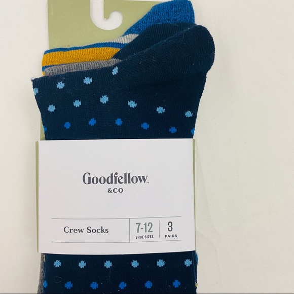 3 Pk Polka Dot Crew Socks Casual Goodfellow - Picture 3 of 8
